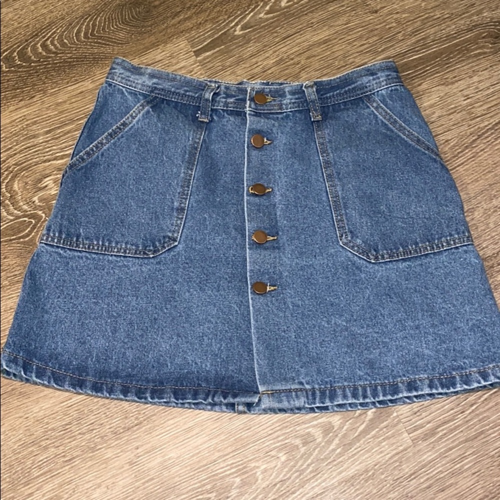 High rise denim skirt